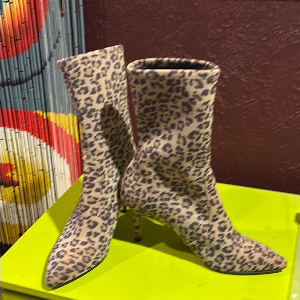 Stuart Weitzman Leopard Print Heeled Boots